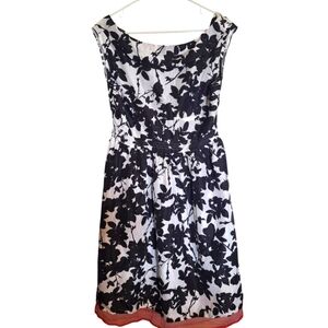 White And Black Floral Whimsygoth Dress With Red Lace NWOT Womens Size XXL